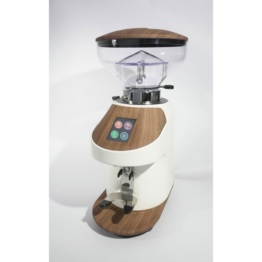 Quamar Nemo Coffee Grinder-Q/E White (Dark Wood Panels)