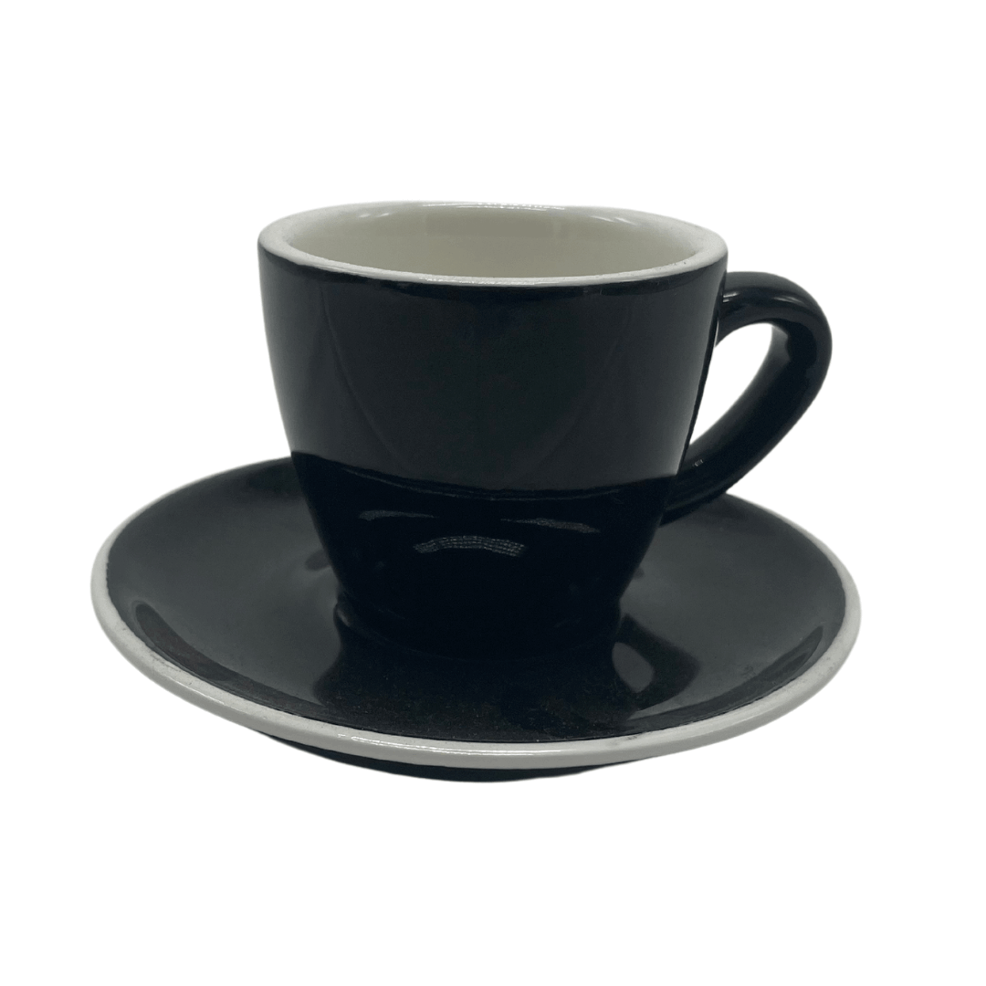 BLACK 6oz Cup & Saucer – ACF Cups