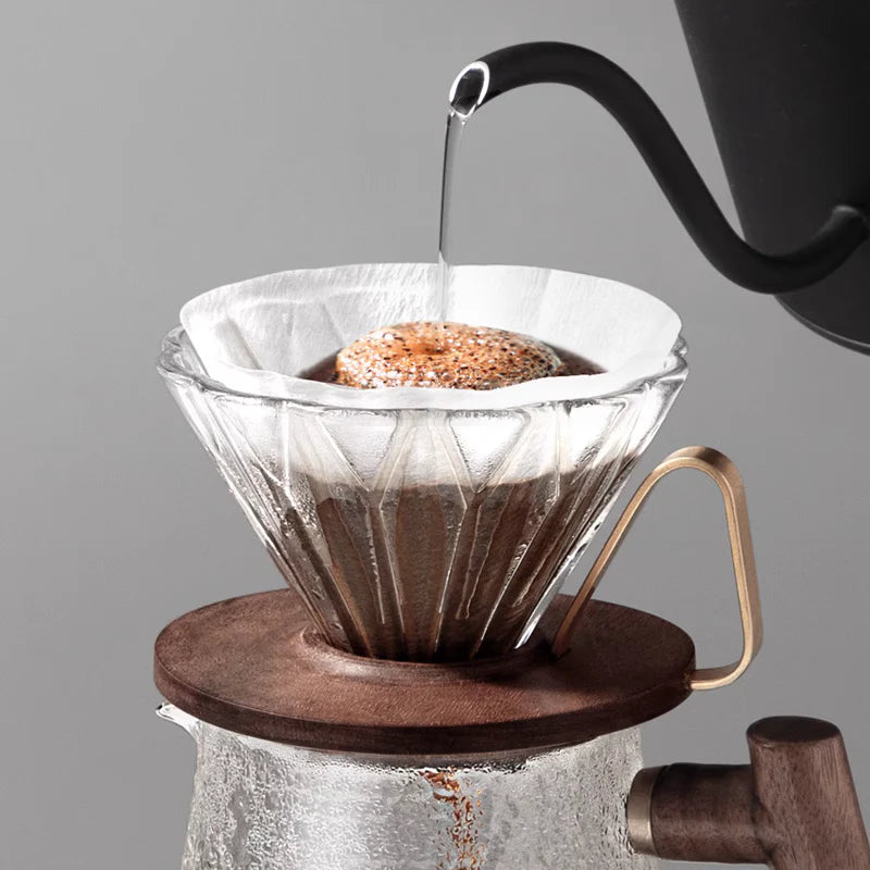 ZeroHero Prisma Glass Dripper 1-2cups Walnut