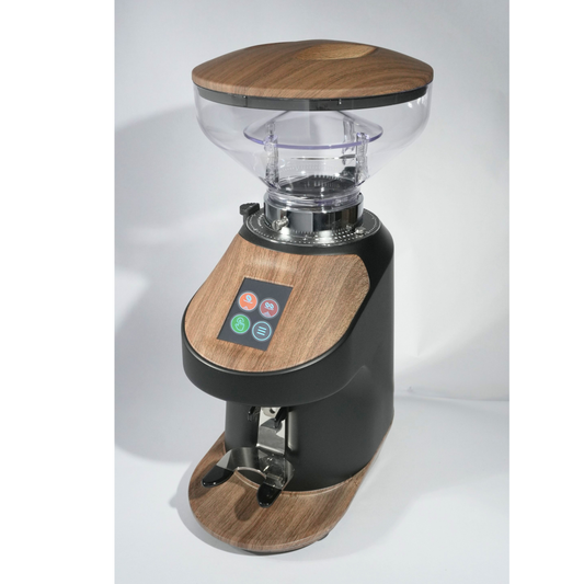 Quamar Nemo-Q/E Black Coffee Grinder (Dark Wood Panels)