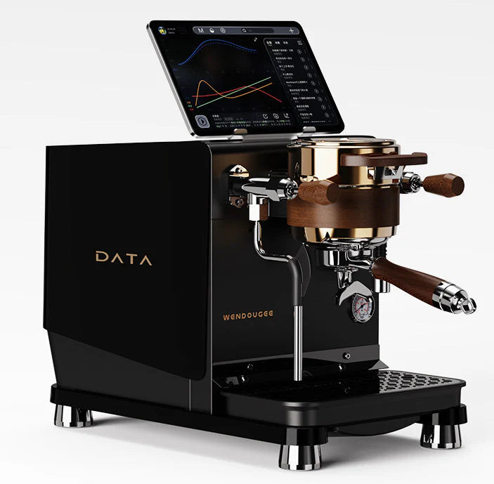 Wendougee DATA-S Semi-Automatic Espresso Machine with dual-boiler system and advanced control features.