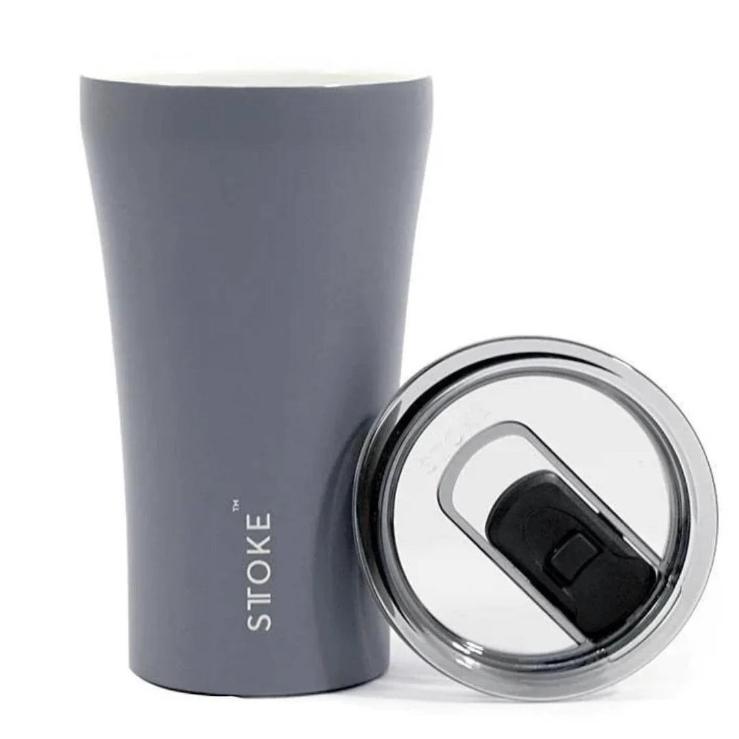 Sttoke 16 oz Reusable Ceramic Coffee Cup GREY