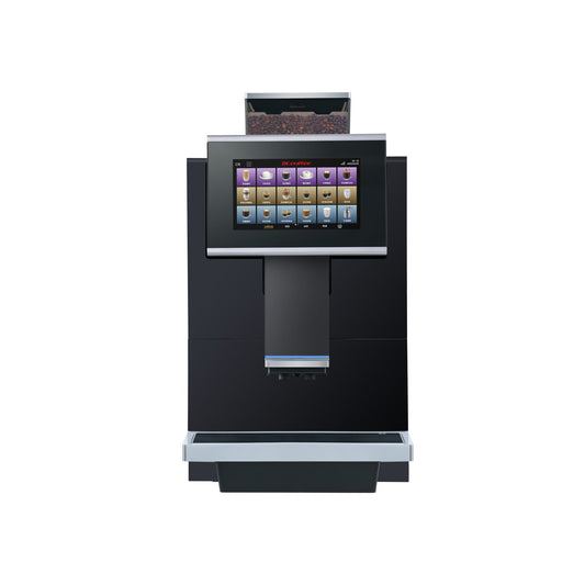 Dr Coffee F15 Coffee Machine with touchscreen, compact design for superior coffee brewing in small to medium workplaces.