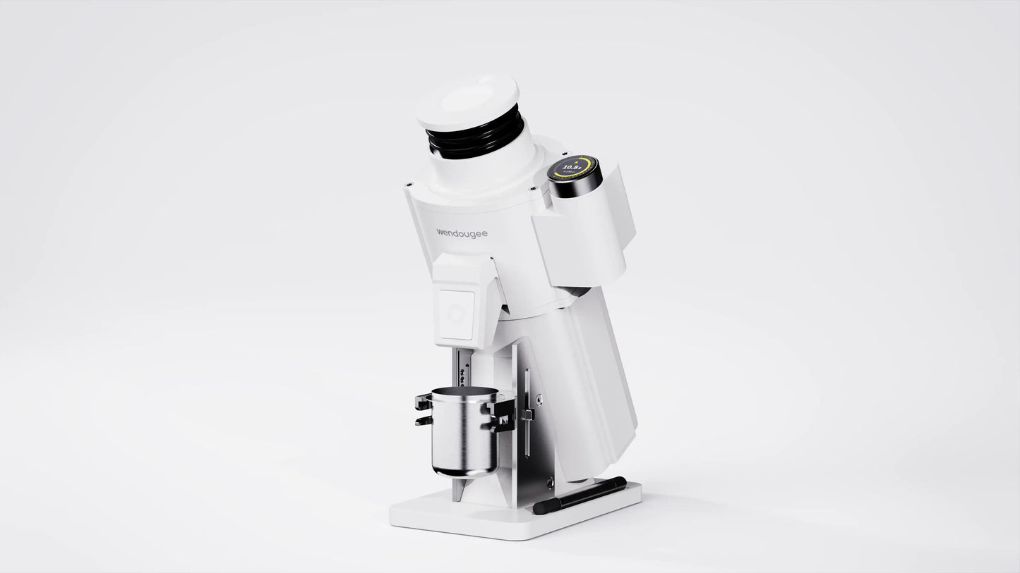 Wendougee Milo Play Coffee Grinder White, high-performance single-dose coffee grinder for precision grinding.