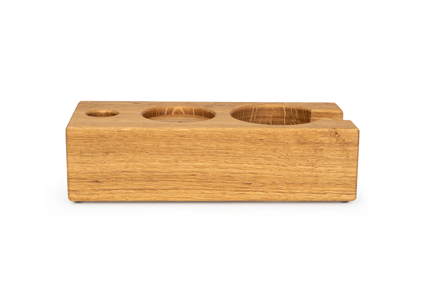 Brewspire Tamping Block Trio Oak (lengthwise)