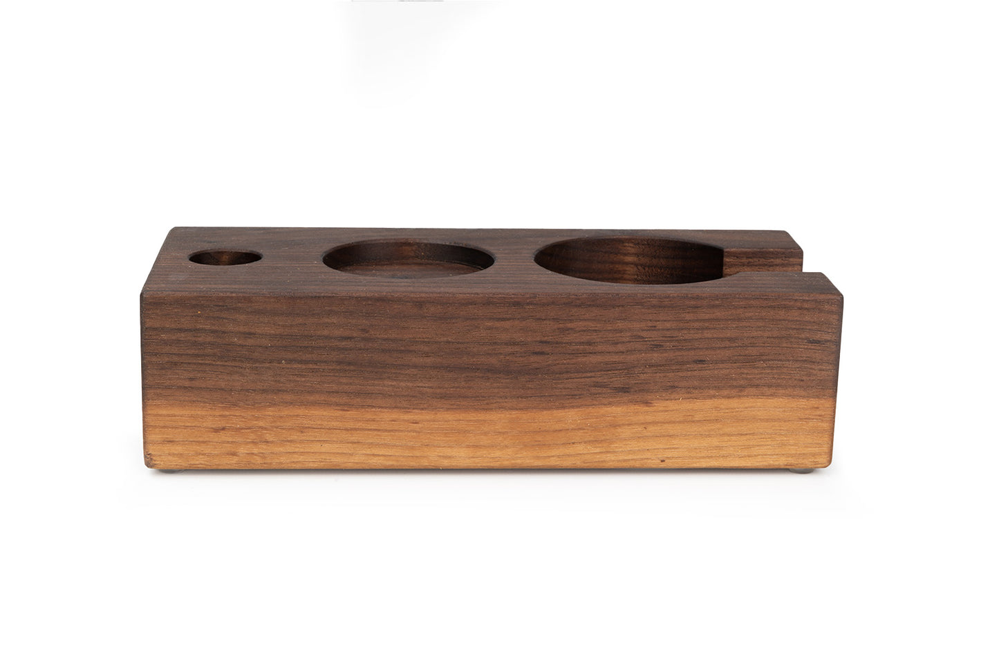 Brewspire Tamping Block Trio Walnut (lengthwise)