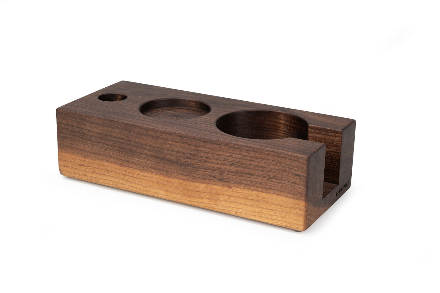 Brewspire Tamping Block Trio Walnut (lengthwise)