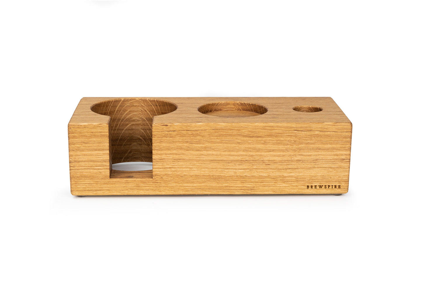 Brewspire Tamping Block Trio Oak (crosswise)