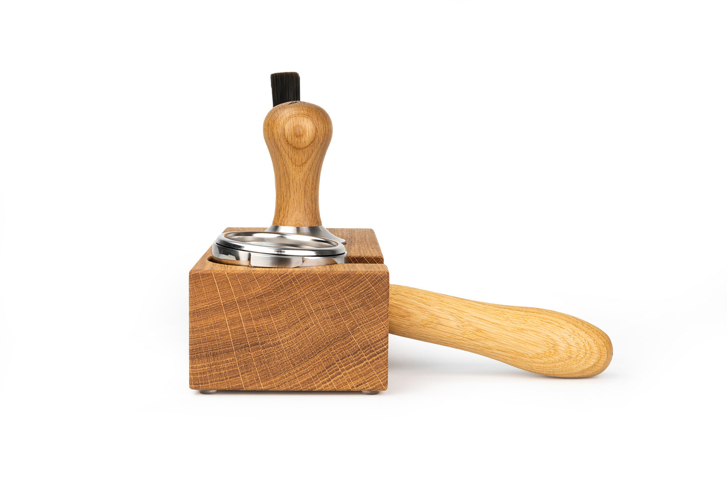 Brewspire Tamping Block Trio Oak (crosswise)