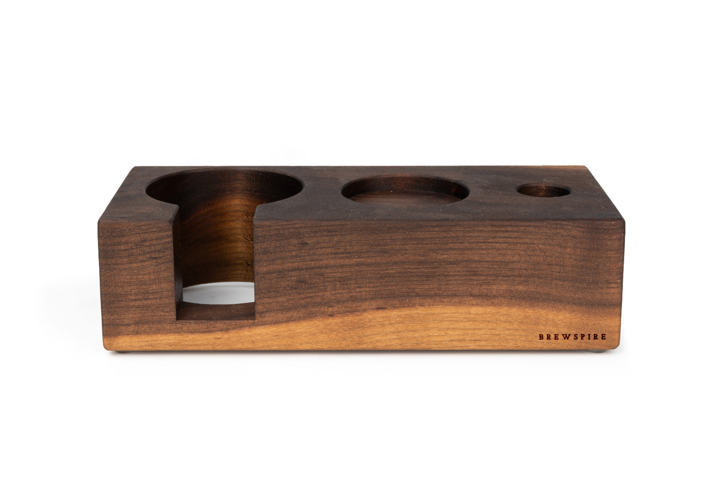 Brewspire Tamping Block Trio Walnut (crosswise)