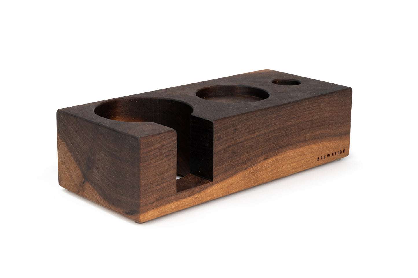 Brewspire Tamping Block Trio Walnut (crosswise)