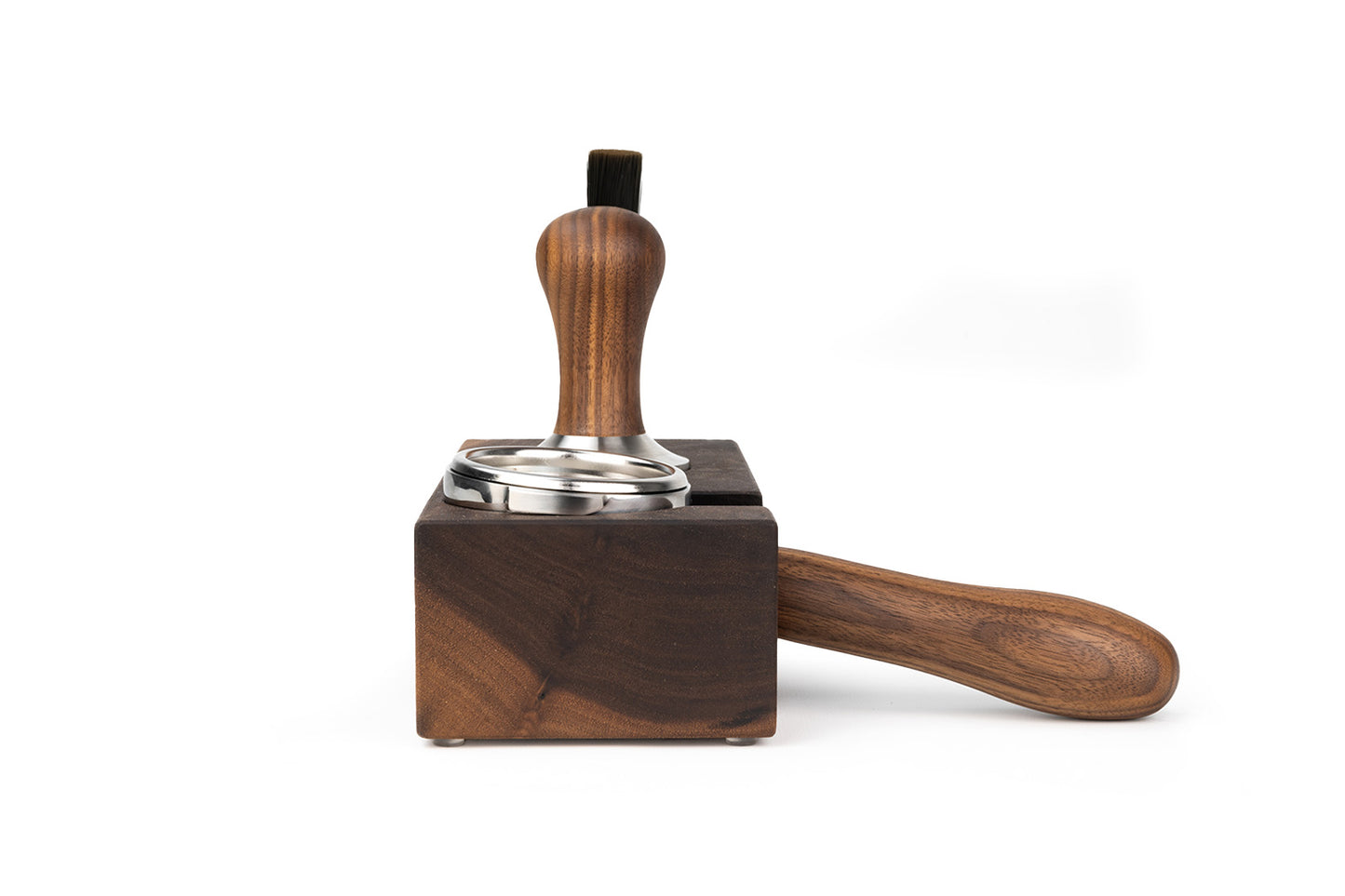 Brewspire Tamping Block Trio Walnut (crosswise)