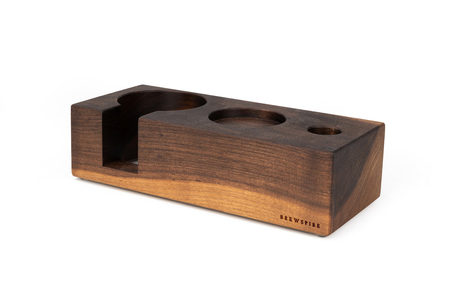 Brewspire Tamping Block Trio Walnut (crosswise)