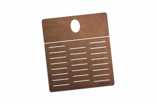 Protective Cover for Lelit Mara X Cognac displayed on a white background, showcasing its premium leather alternative.