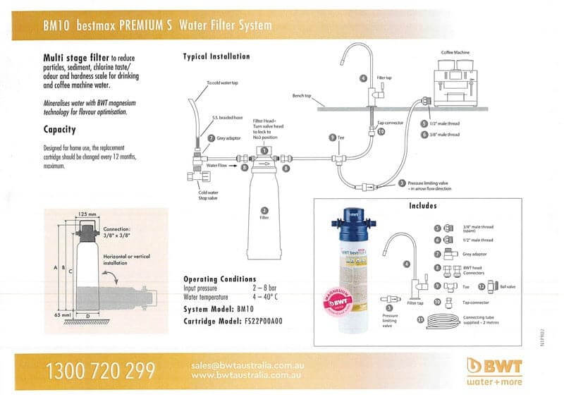 BWT BM10 BestMax Premium Water Filter System (Code No: BWT1000) - {{ Espresso_Connect }}