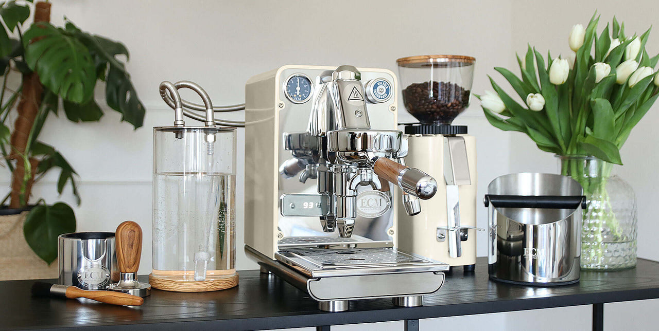 ECM Puristika 'Cream Coloured' Coffee Machine - {{ Espresso_Connect }}