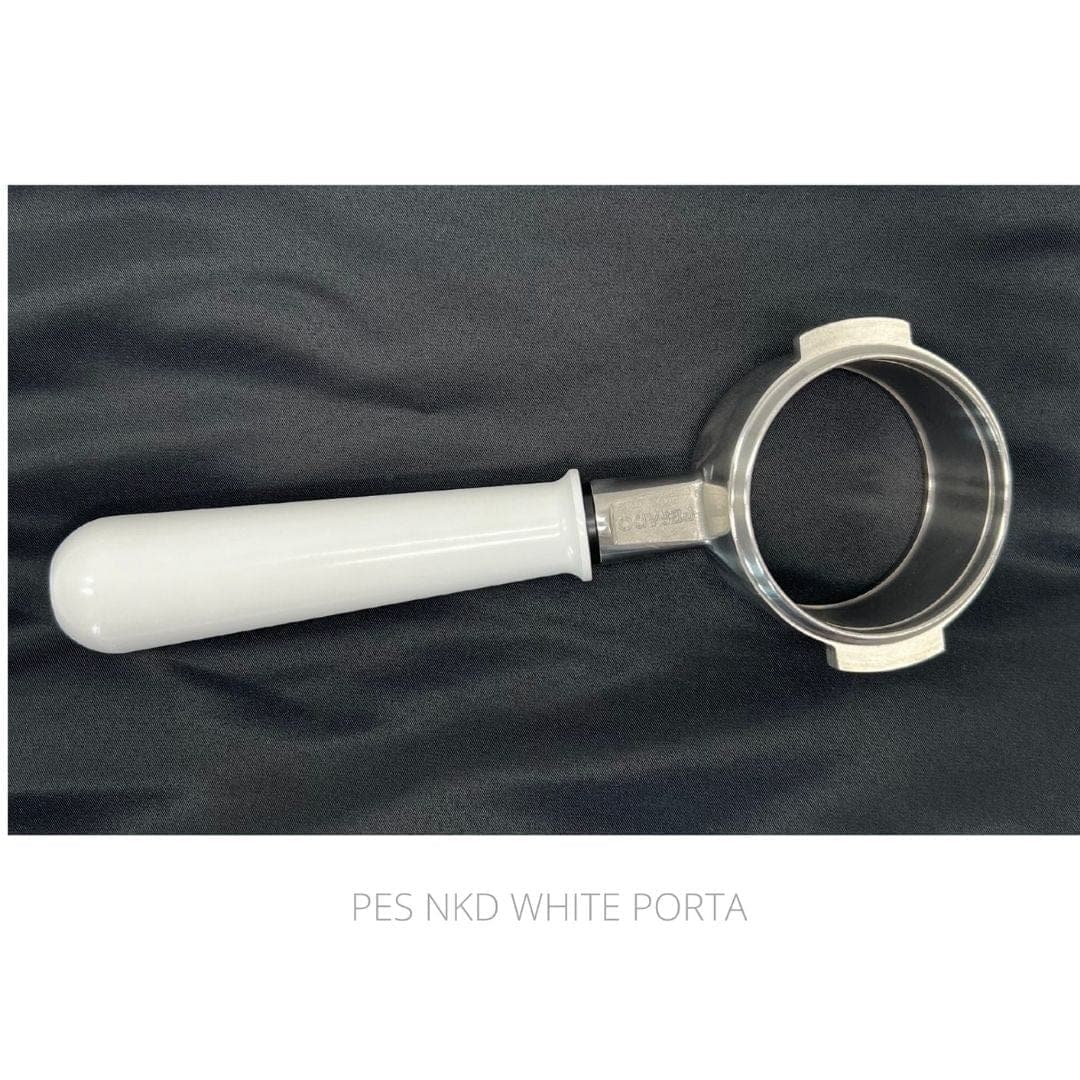 Pesado Porterfilter PES NKD White Porta 58mm (Suits E61 Group Head) - {{ Espresso_Connect }}