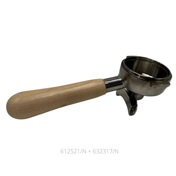 Timber Handle with Stainless Steel Twin Spout Grip Head 58mm (Suits E6 –  Espresso Connect